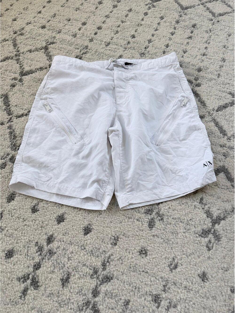 Armani Exchange A|X White Zip Pocket Shorts Men’s